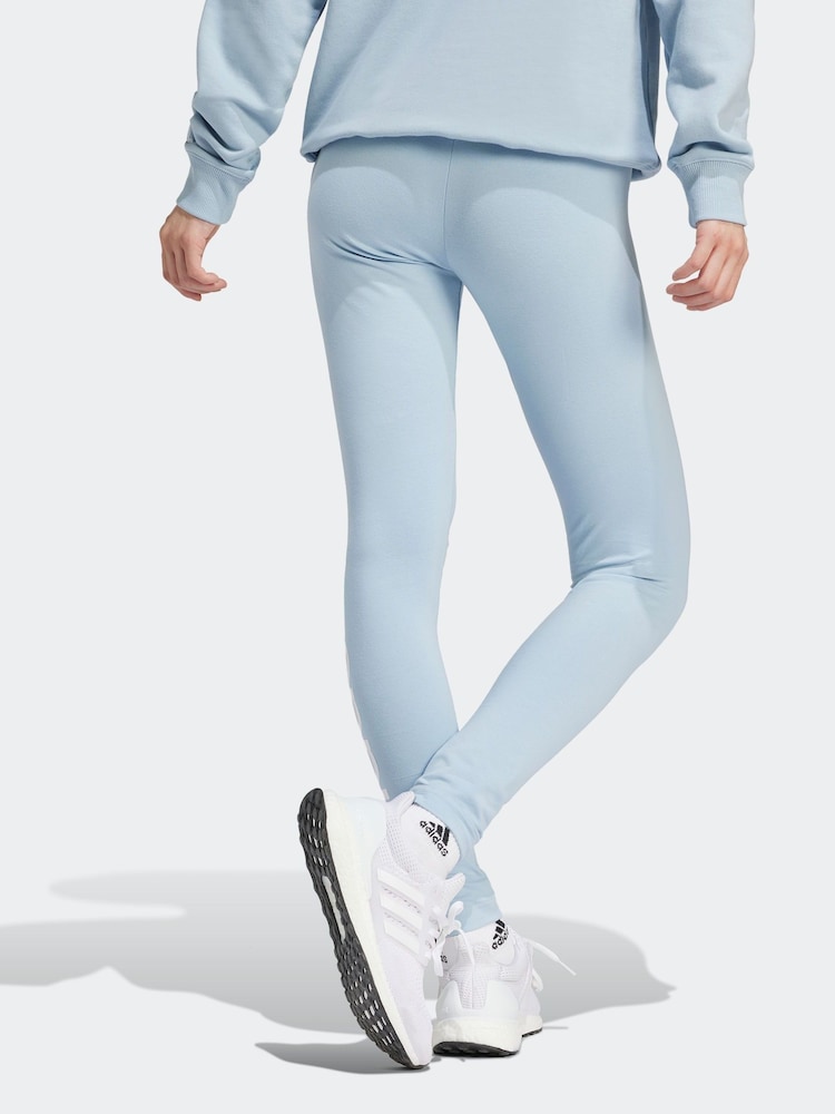 adidas Blue Essentials Linear Logo Leggings - Image 2 of 6