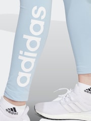 adidas Blue Essentials Linear Logo Leggings - Image 5 of 6