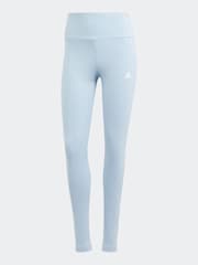 adidas Blue Essentials Linear Logo Leggings - Image 6 of 6