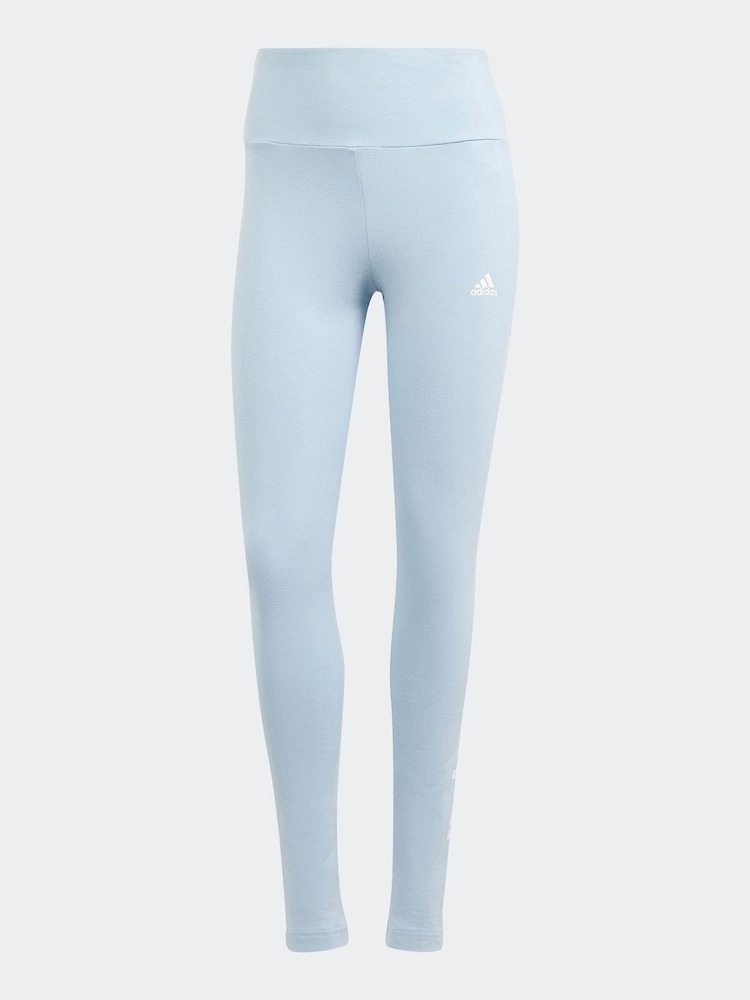 adidas Blue Essentials Linear Logo Leggings - Image 6 of 6