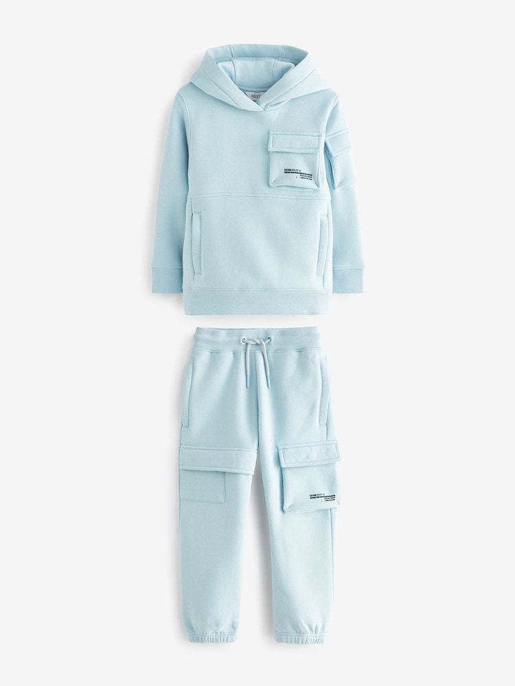Hellblau - Utility Hoodie und Cargo Jogger im Set (3–16Jahre) - Bild 1 von 8