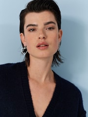 Navy Blue Pocket Detail Zip Through Cardigan - Image 4 of 6