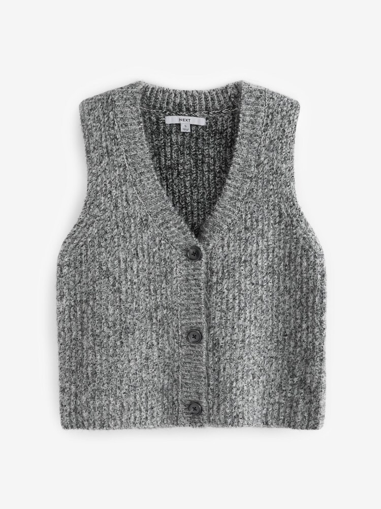 Gri - Vestă tricotată - Image 5 of 6