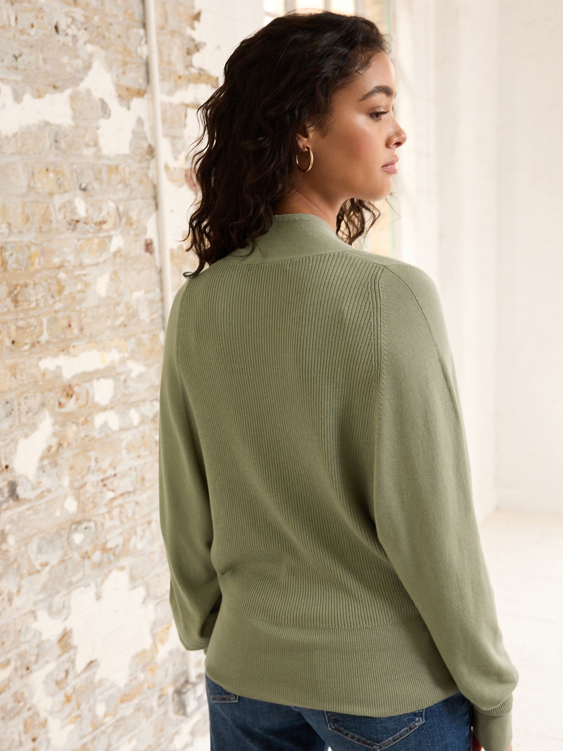 お気に入り Buy Sage Luxembourg Next from Cardigan Sleeve Dolman Rib Green トップス