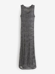 Grey Distress Stitch Sleeveless Midi Beach Dress - Image 5 of 6