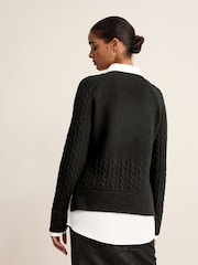 Black Gem Button Shirt Layer Jumper - Image 3 of 6