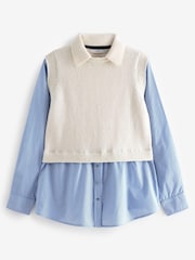 Ecru White Polo Knitted Layer Jumper - Image 4 of 5