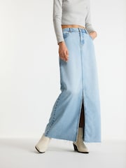 Blau gebleicht - Denim-Maxirock - Bild 2 von 6