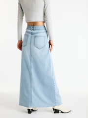 Blau gebleicht - Denim-Maxirock - Bild 3 von 6