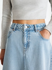 Blau gebleicht - Denim-Maxirock - Bild 4 von 6