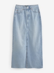 Blau gebleicht - Denim-Maxirock - Bild 5 von 6