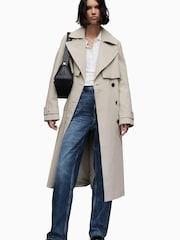AllSaints Nude Mixie Leo Trench Jacket - Image 1 of 9