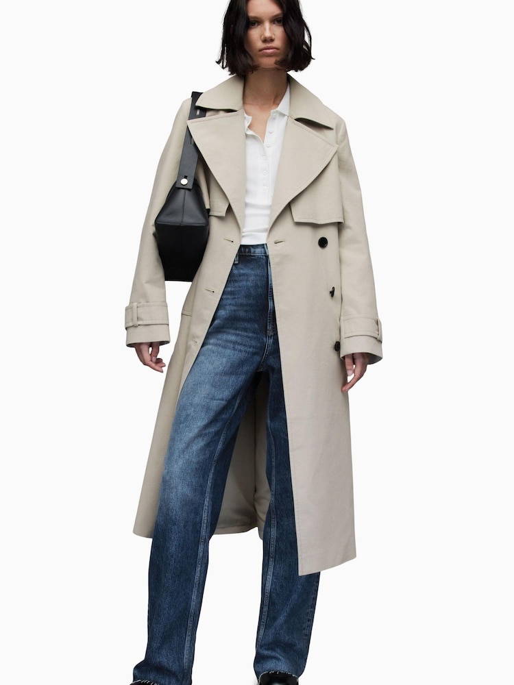 AllSaints Nude Mixie Leo Trench Jacket - Image 1 of 9