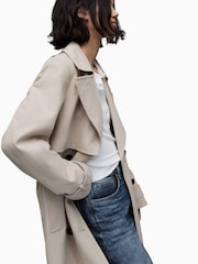 AllSaints Nude Mixie Leo Trench Jacket - Image 6 of 9