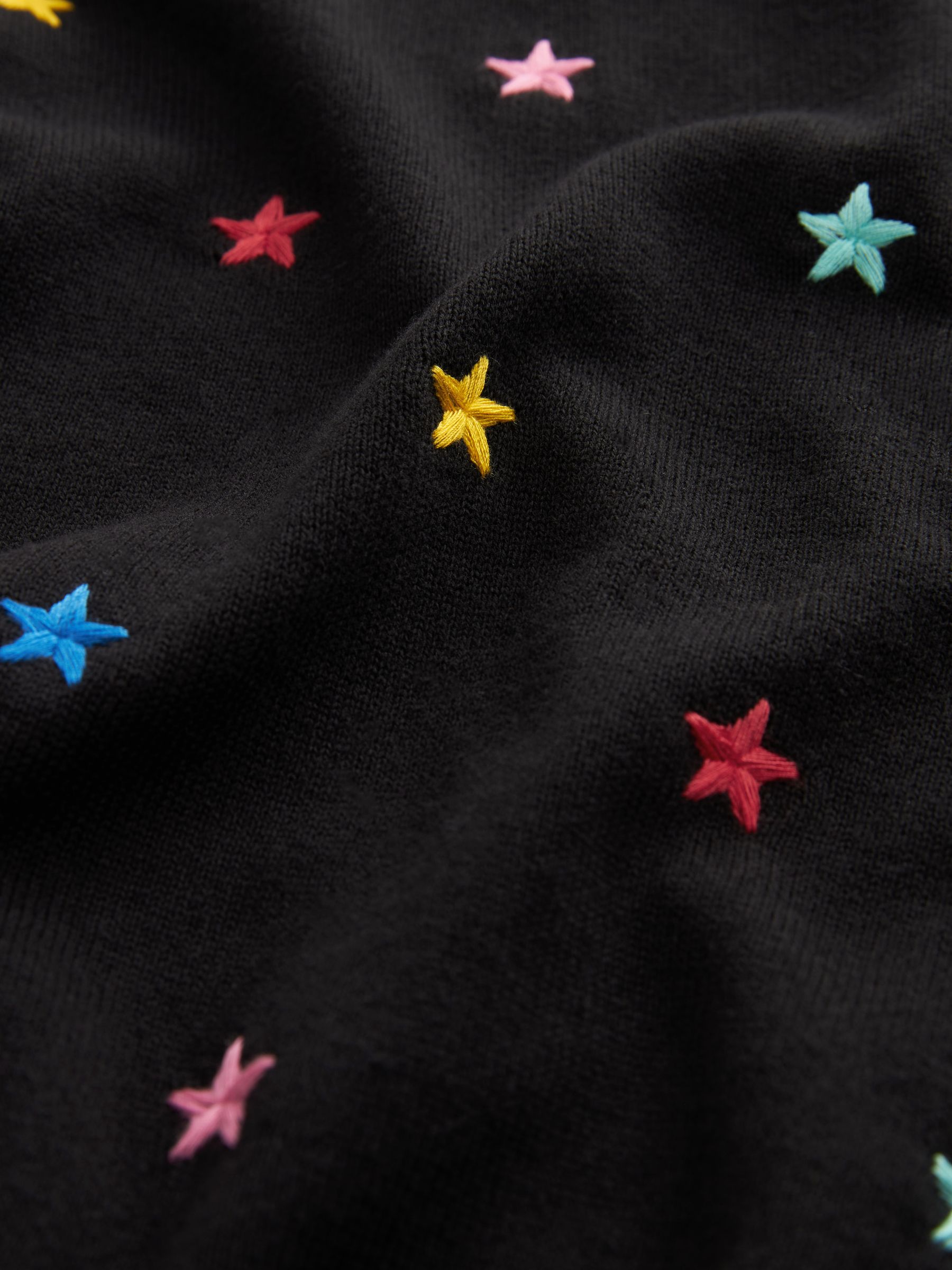 Buy Black/Multicolour Star Crew Neck Long Sleeve Jumper from Next Luxembourg