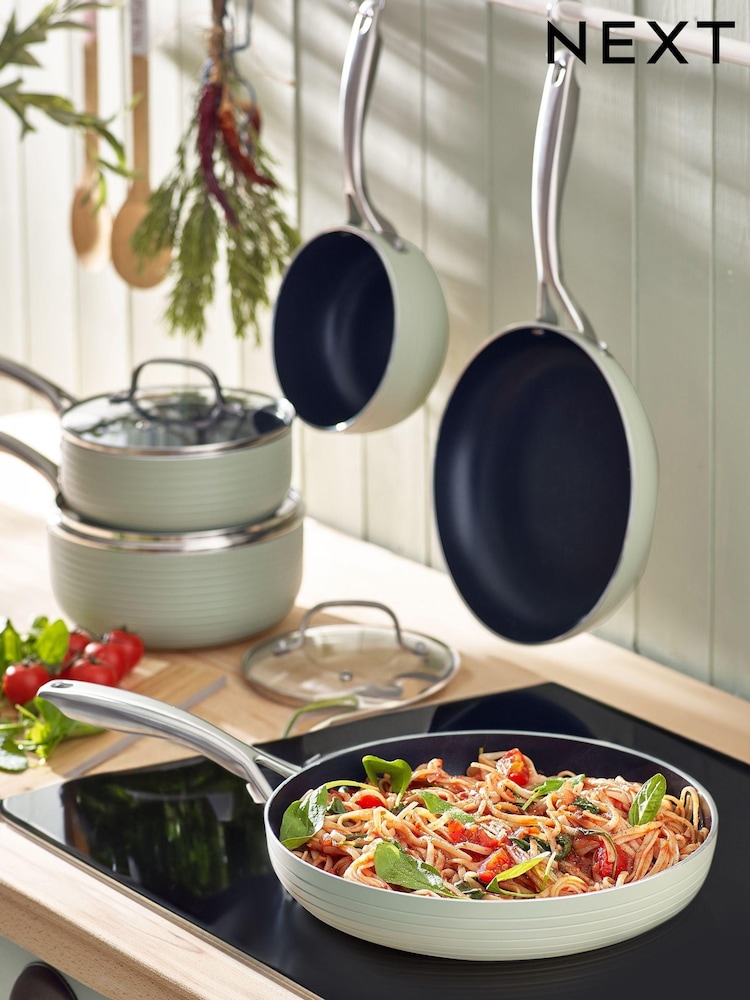 5 Piece Sage Green Non Stick Pan Set - Image 1 of 1