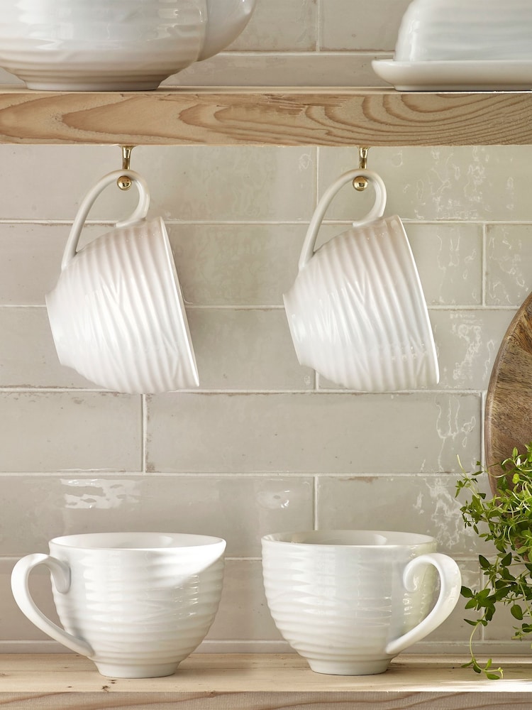 White Malvern Set of 4 Cappuccino Mugs - Image 1 of 3 White Malvern Set of 4 Cappuccino Mugs - Image 1 of 3