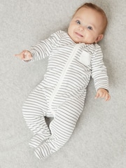 MORI Organic Cotton & Bamboo 2 Way Zip Up Sleepsuit - Image 1 of 4