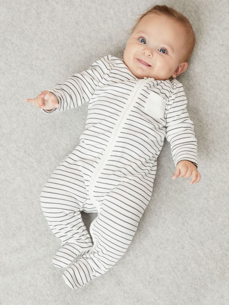 MORI Organic Cotton & Bamboo 2 Way Zip Up Sleepsuit - Image 1 of 4