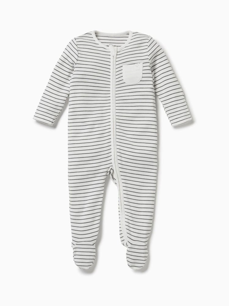 MORI Organic Cotton & Bamboo 2 Way Zip Up Sleepsuit - Image 2 of 4