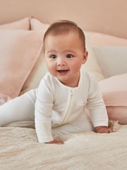 MORI Organic Cotton & Bamboo 2 Way Zip Up Sleepsuit - Image 1 of 5