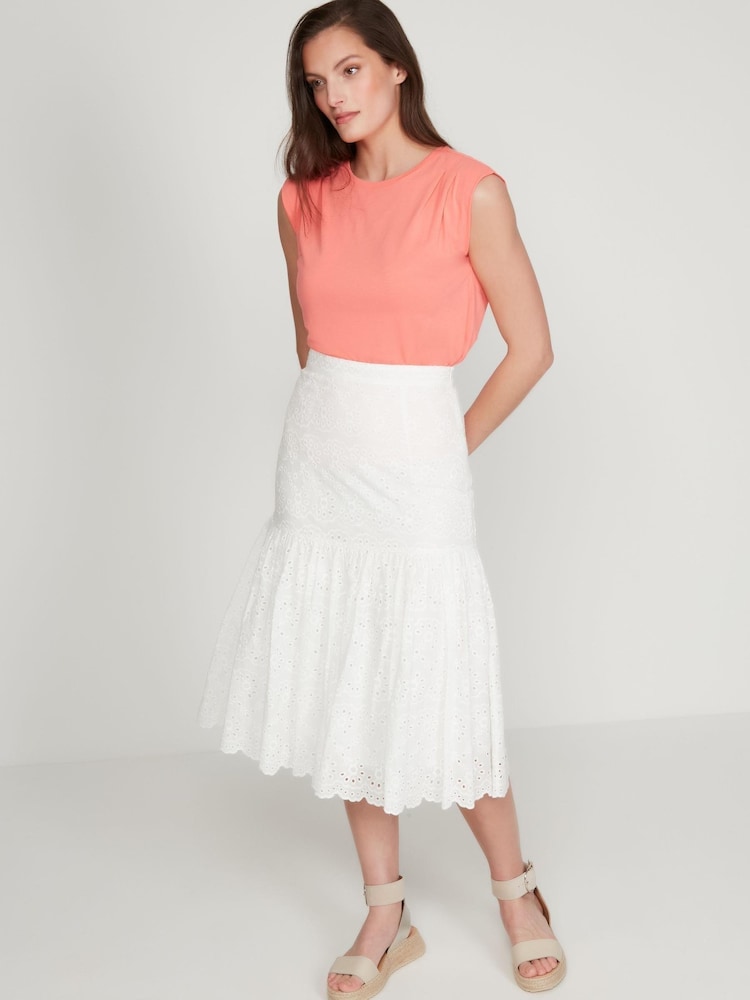 Sonder Studio Cream Broderie Tiered Skirt - Image 2 of 5 Sonder Studio Cream Broderie Tiered Skirt - Image 2 of 5
