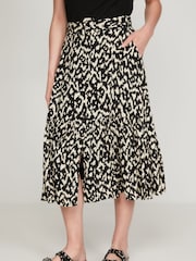 Sonder Studio Cream Ikat Animal Design Midi Skirt - Image 1 of 5