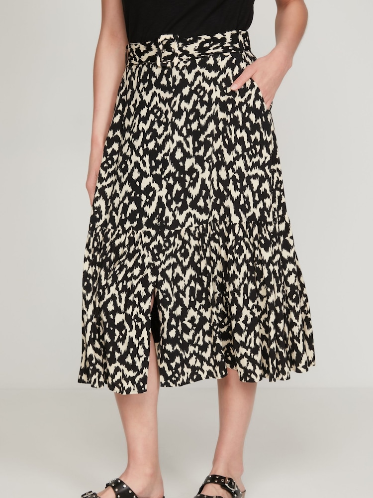 Sonder Studio Cream Ikat Animal Design Midi Skirt - Image 1 of 5 Sonder Studio Cream Ikat Animal Design Midi Skirt - Image 1 of 5