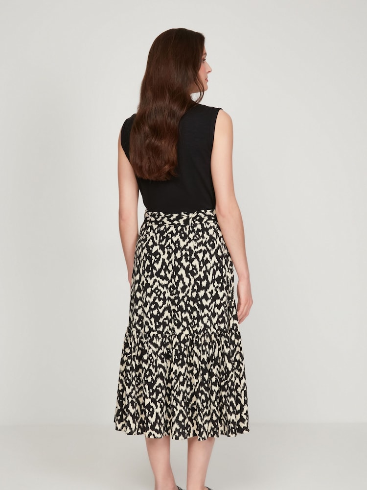 Sonder Studio Cream Ikat Animal Design Midi Skirt - Image 2 of 5 Sonder Studio Cream Ikat Animal Design Midi Skirt - Image 2 of 5