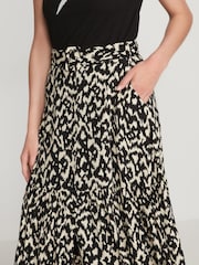 Sonder Studio Cream Ikat Animal Design Midi Skirt - Image 4 of 5
