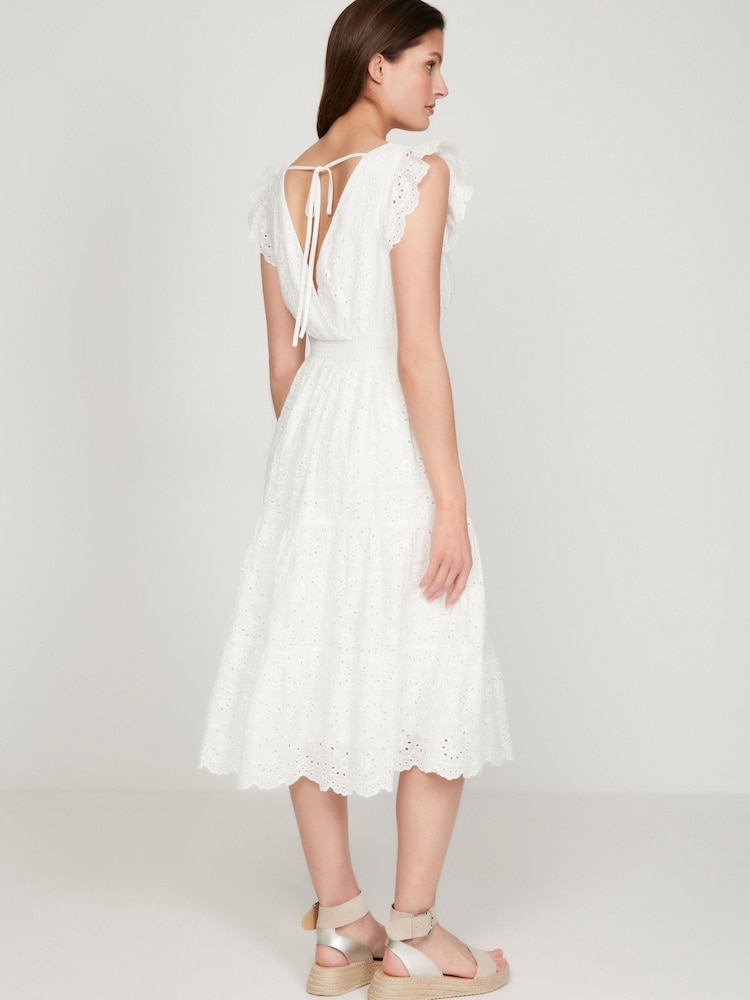 Sonder Studio Cream Broderie Tea Dress - Image 2 of 6 Sonder Studio Cream Broderie Tea Dress - Image 2 of 6