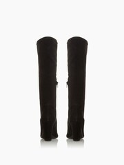 Dune London Black Siren Stretch Block Heel Almond Toe Boots - Image 4 of 6