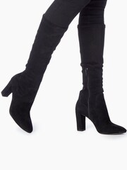 Dune London Black Siren Stretch Block Heel Almond Toe Boots - Image 6 of 6