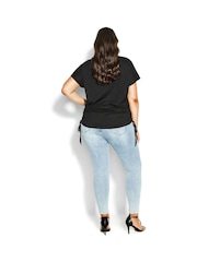 City Chic Black Luna T-Shirt - Image 2 of 4