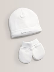 Mamas & Papas White Hello World Hats - Image 1 of 2