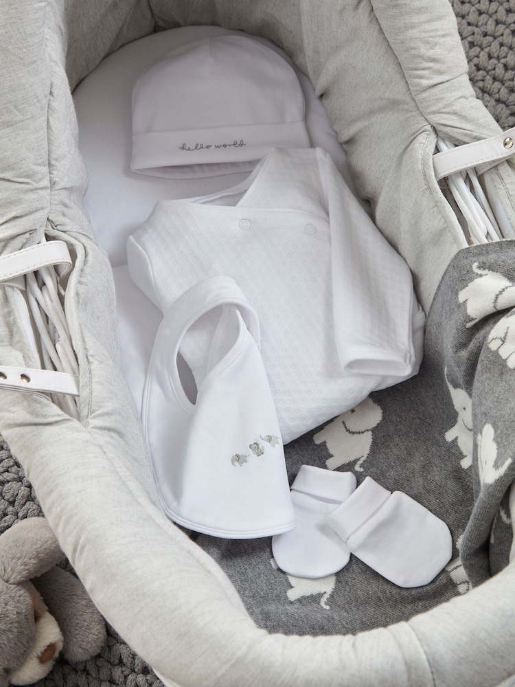 Mamas & Papas White Hello World Hats - Image 2 of 2