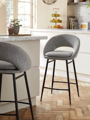 Tweedy Plain Mid Grey Hewitt Bar Stool - Image 1 of 8
