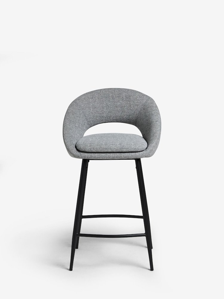 Tweedy Plain Mid Grey Hewitt Bar Stool - Image 2 of 8
