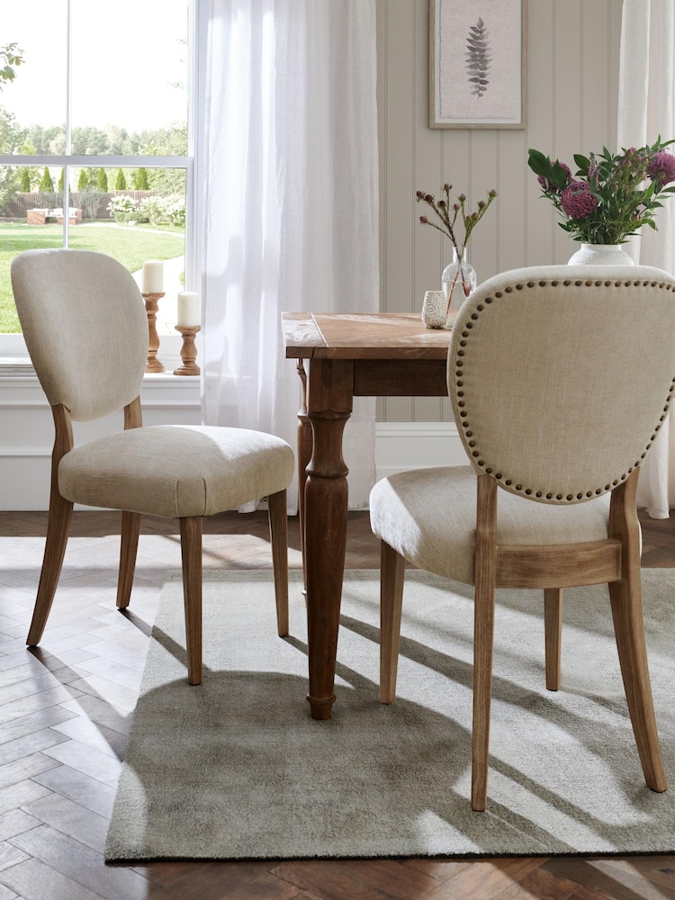 Set of 2 Soft Texture Light Natural Eastham Dining Chairs - Image 1 of 9 Set of 2 Soft Texture Light Natural Eastham Dining Chairs - Image 1 of 9