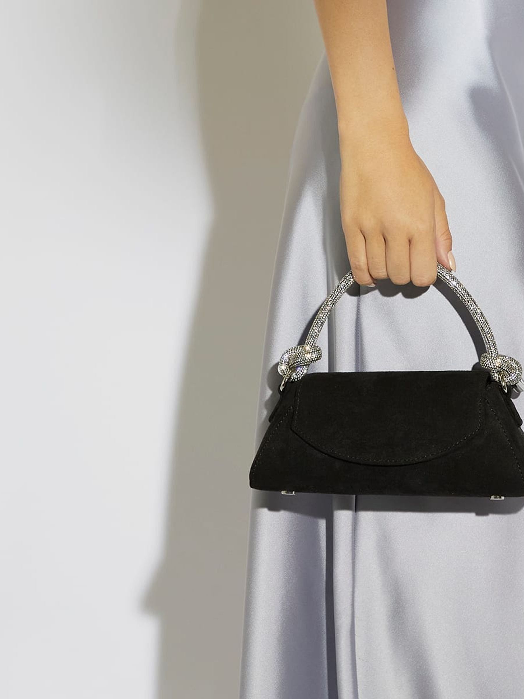Buy Dune London Black Brynley Diamanté Tubular Hand Bag from