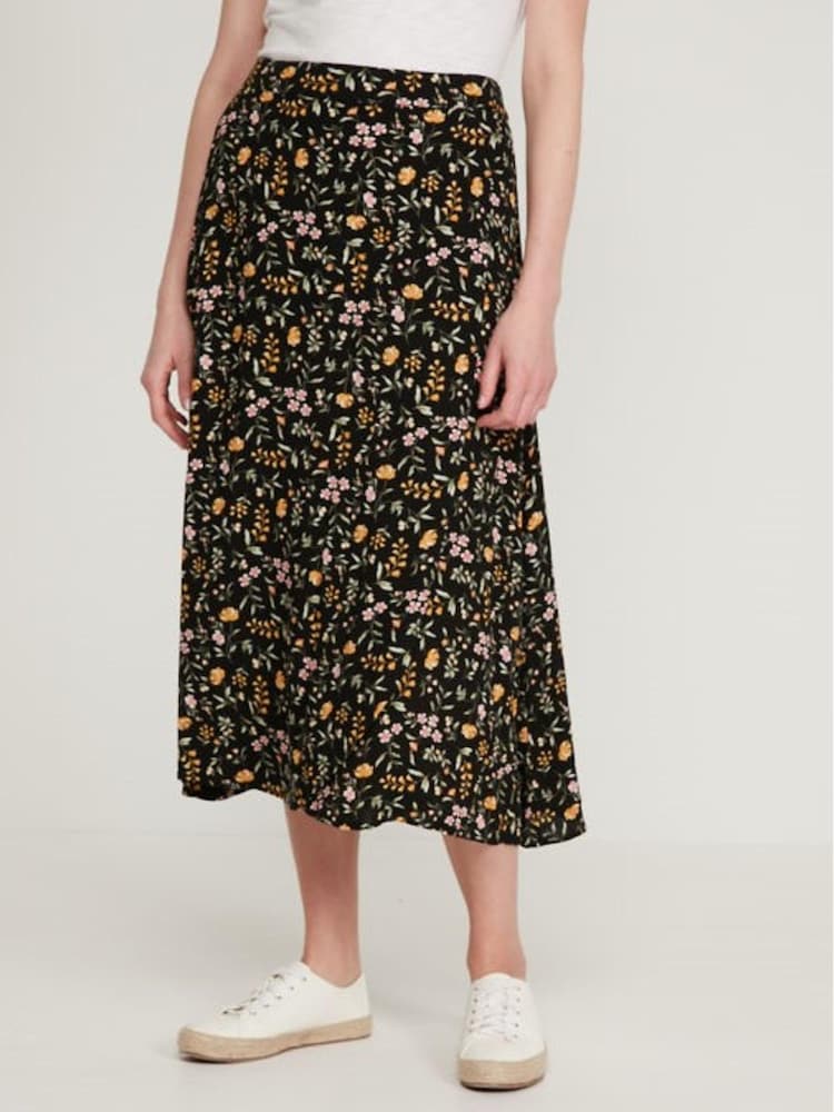 M&Co Natural Ditsy Floral Morrocaine Midi Skirt - Image 1 of 2