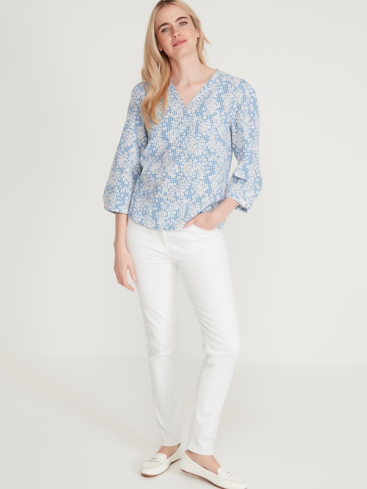 M&Co Blue Gingham Daisy Blouse - Image 1 of 5