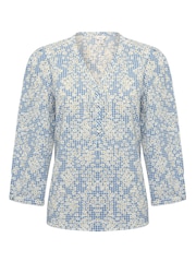 M&Co Blue Gingham Daisy Blouse - Image 5 of 5