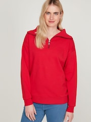 M&Co Red Half Zip Sweatshirt - Image 1 of 5