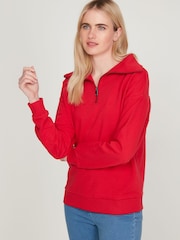 M&Co Red Half Zip Sweatshirt - Image 4 of 5