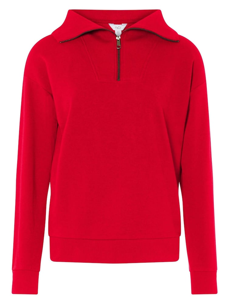 M&Co Red Half Zip Sweatshirt - Image 5 of 5