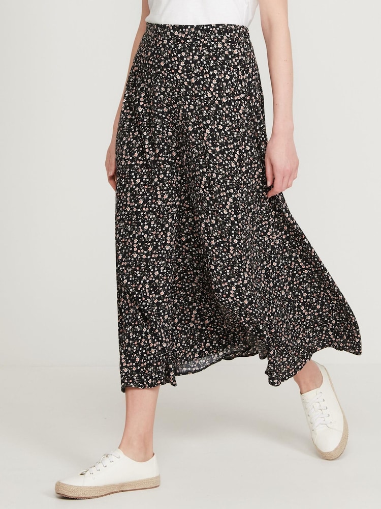 M&co Damen Wickel-Rock mit Blumenprint, Schwarz - Bild 1 von 5