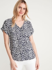 M&Co Black Floral Animal Print T-Shirt - Image 1 of 4