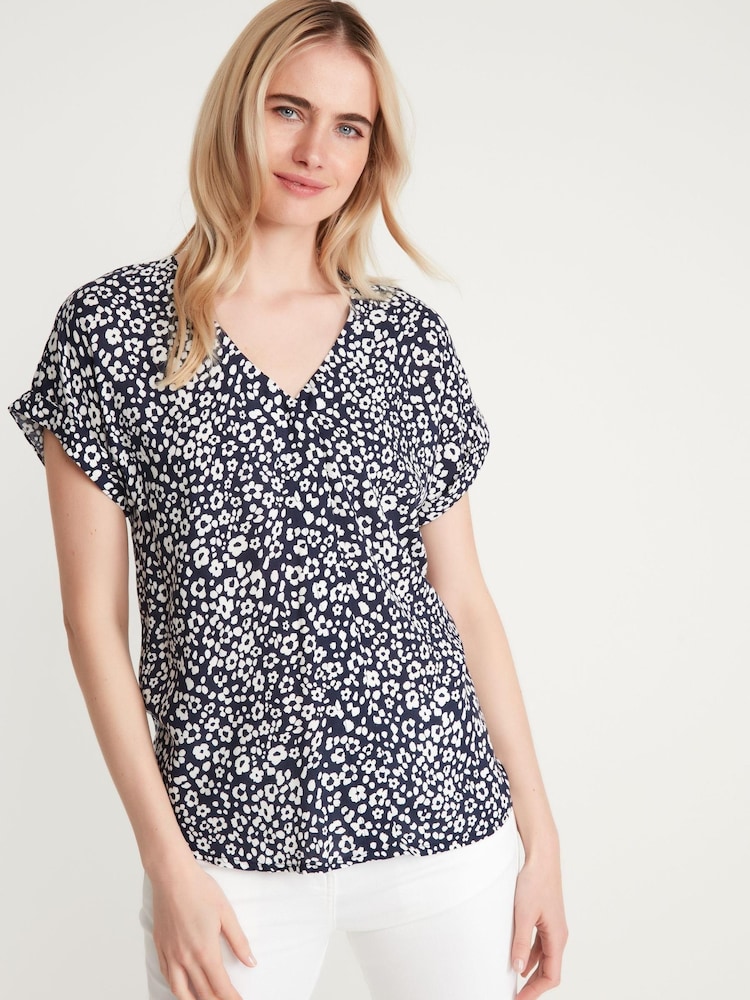 M&Co Black Floral Animal Print T-Shirt - Image 1 of 4