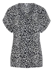 M&Co Black Floral Animal Print T-Shirt - Image 4 of 4